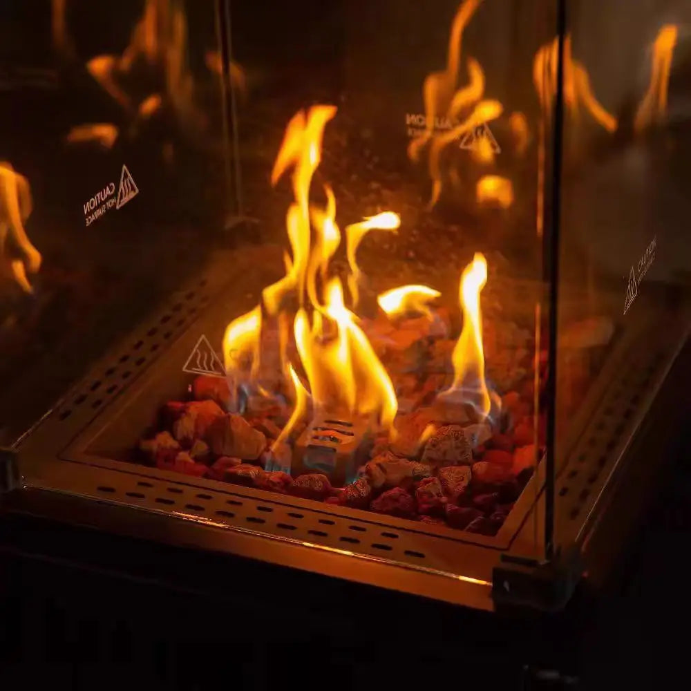 Outdoor gas fireplace